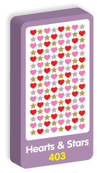  Hearts and Stars Stickers Purple Peach Stickers