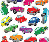  Cars Funky Stickers Purple Peach Stickers