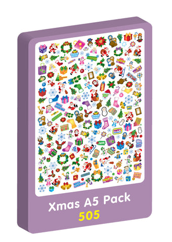  A5 Xmas sheets Purple Peach Stickers