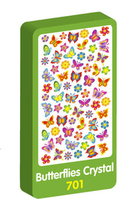  Butterflies Crystal Purple Peach Stickers