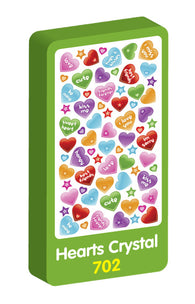  Hearts Crystal Purple Peach Stickers