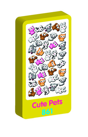  Cute Pets Spongy Purple Peach Stickers