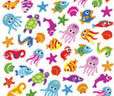 Dolphins & Whales Purple Peach Stickers