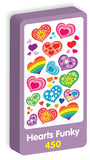  Hearts Funky Stickers Purple Peach Stickers