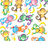 Monkey Stickers Purple Peach Stickers