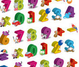  Numbers Funky Stickers Purple Peach Stickers