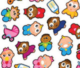  Babies and Dolls Stickers Purple Peach Stickers
