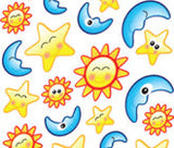  Suns, Moons and Stars Stickers Purple Peach Stickers