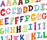 Alphabet Funky Stickers – Purple Peach Stickers