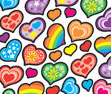  Hearts Sparkle Purple Peach Stickers